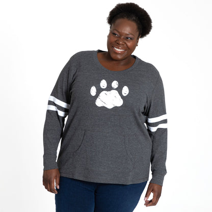 Paw Stripe Thermal Long Sleeve Top