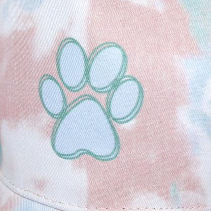 Paw Print Tie-Dye Ponytail Hat