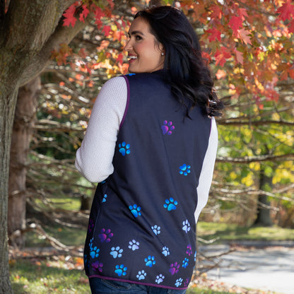 Paw Print Thick Knit Vest