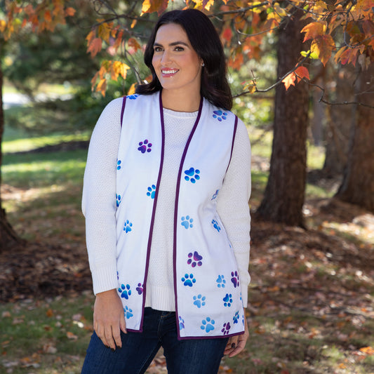 Paw Print Thick Knit Vest