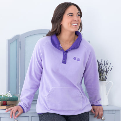 Paw Print Cadet Snap Fleece Pullover