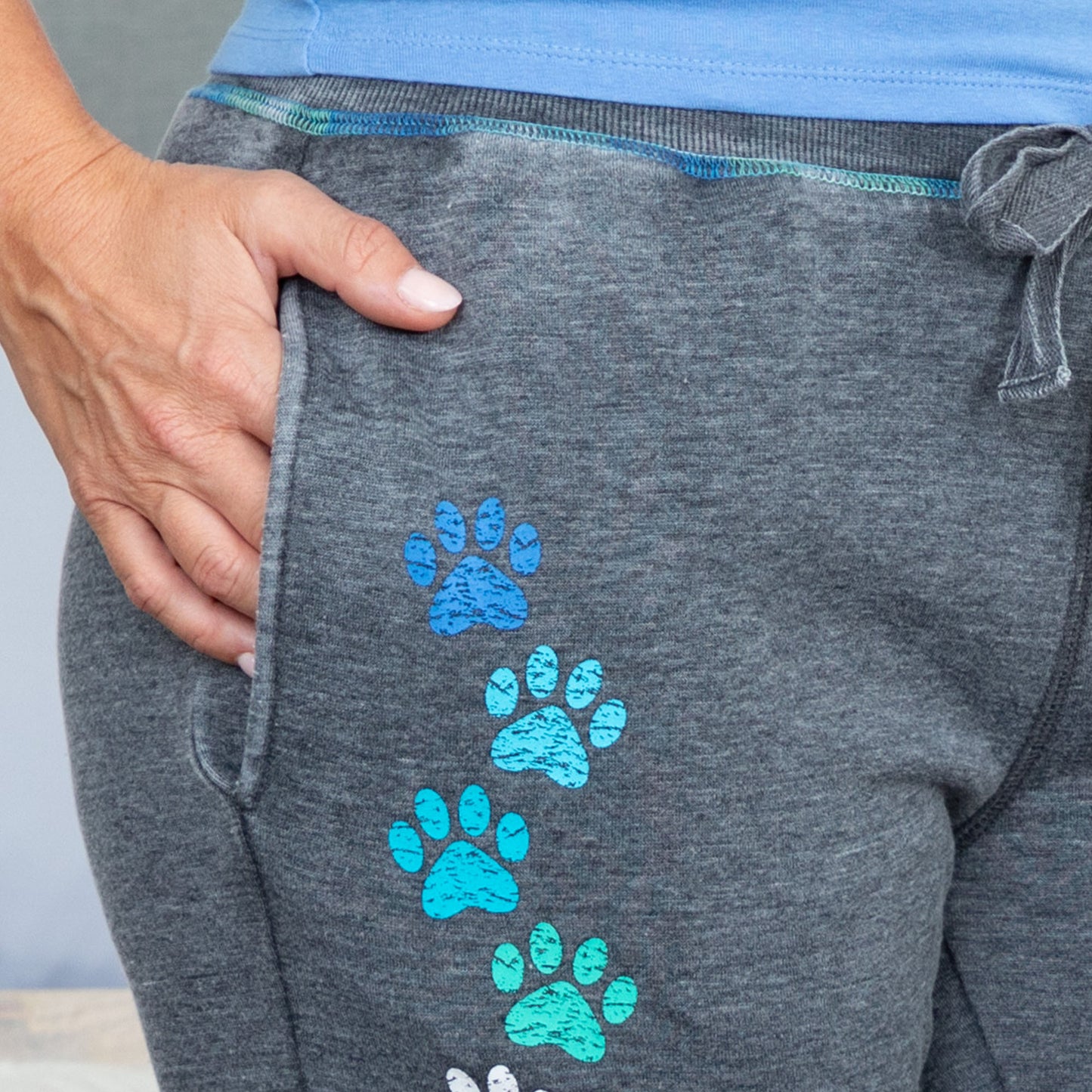 Walking Paws Burnout Sweatpants with Pockets