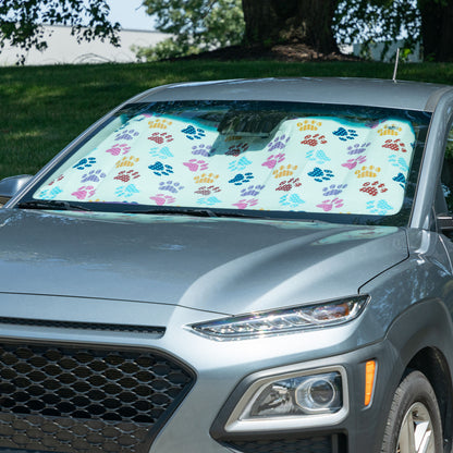 Double Paw Plaid Foldable Windshield Sun Shade - 3 Piece Set