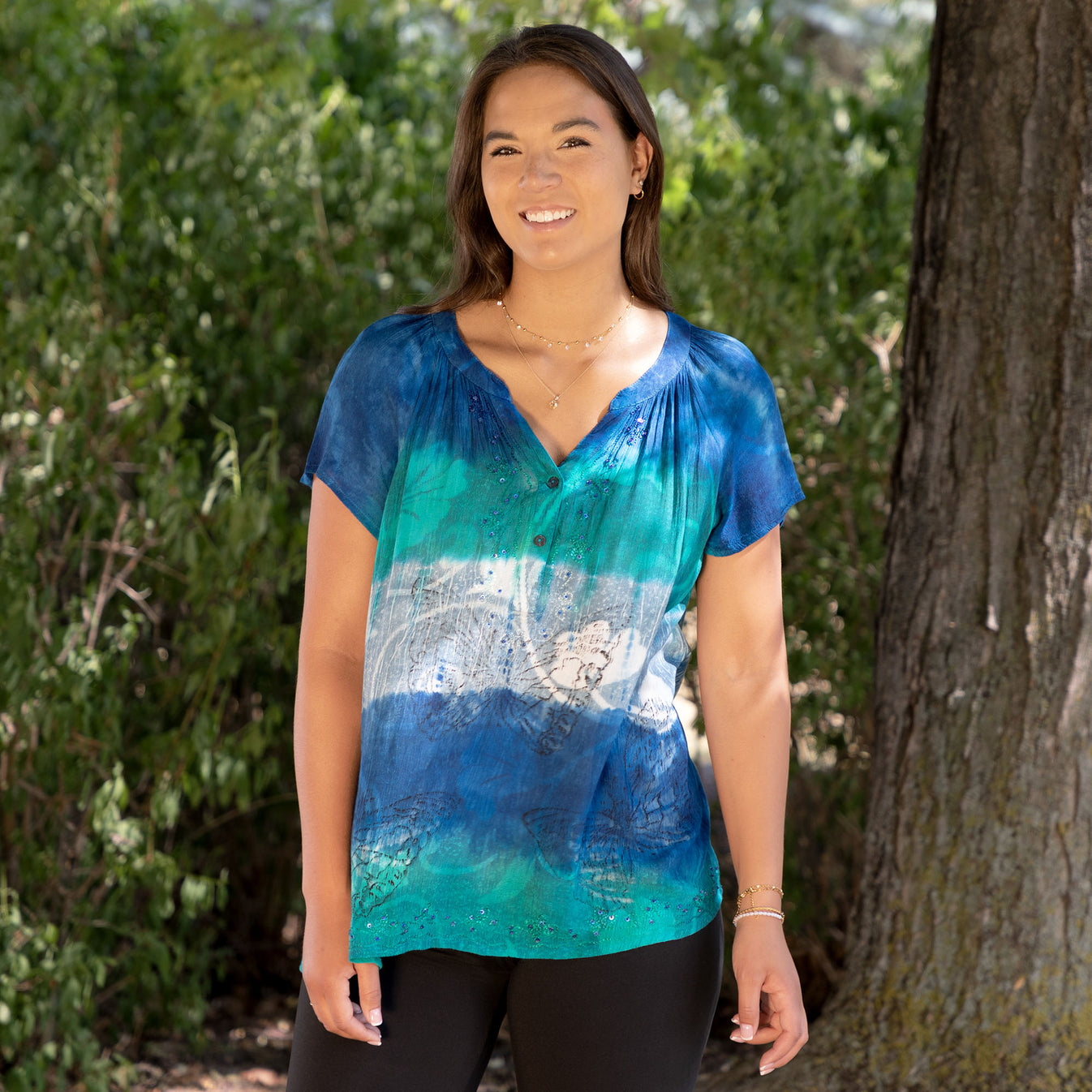 Butterflies on the Sea Short Sleeve Top The Animal Rescue Site