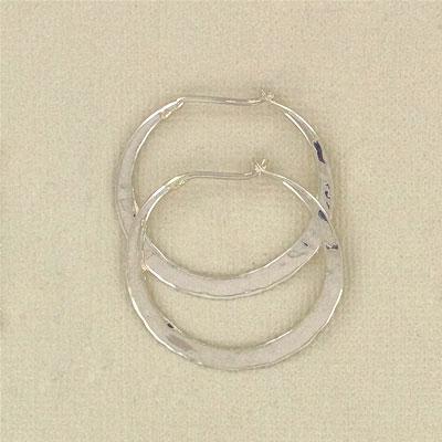 20mm Sterling Silver Hammered Hoop Earrings