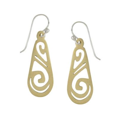 Water Brass Drop Earrings