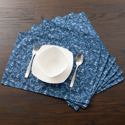 Blue Paisley Placemats - Set of 6