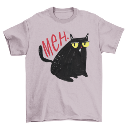 Unimpressed Meh Black Cat T-Shirt