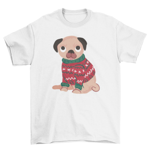 Pug in Ugly Christmas Sweater T-Shirt