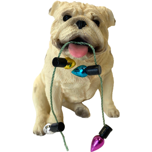 White Bulldog Christmas Tree Ornament