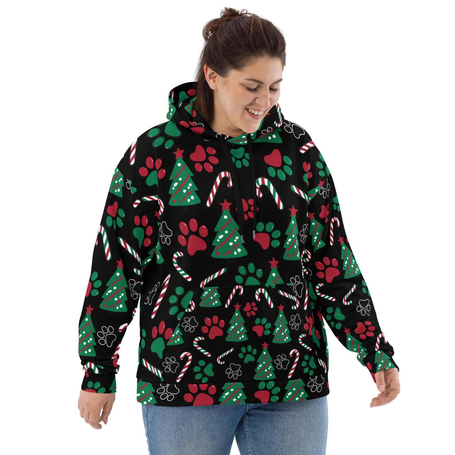 Christmas Paws & Candy Canes Hoodie