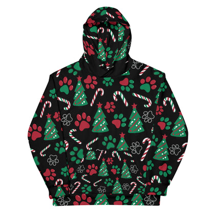 Christmas Paws & Candy Canes Hoodie