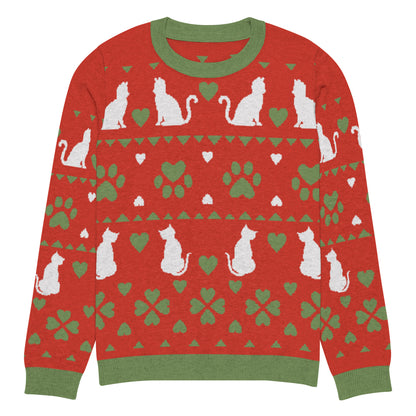 Christmas Cats Knitted Crewneck Sweater