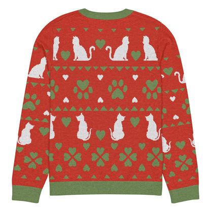 Christmas Cats Knitted Crewneck Sweater