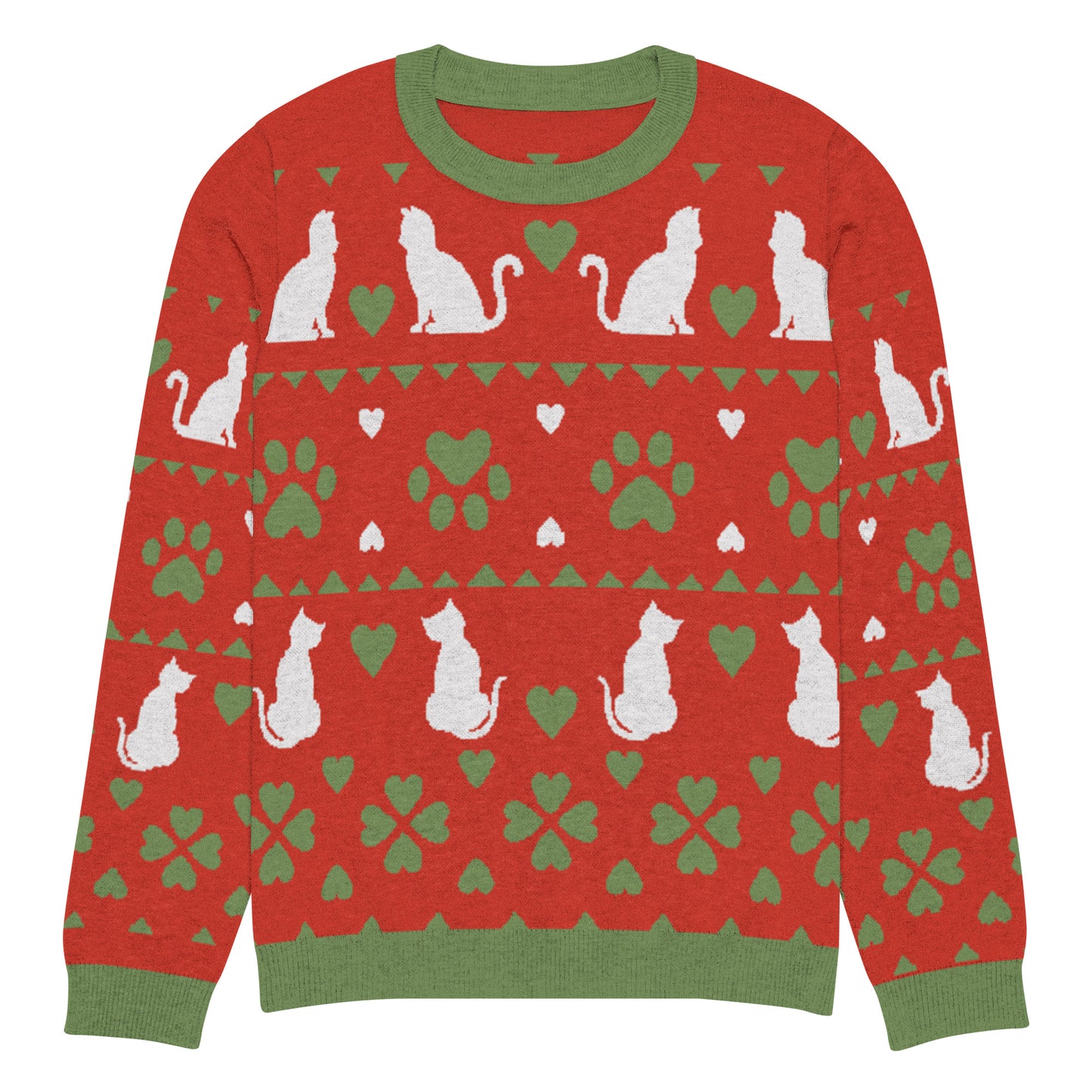 Christmas Cats Knitted Crewneck Sweater