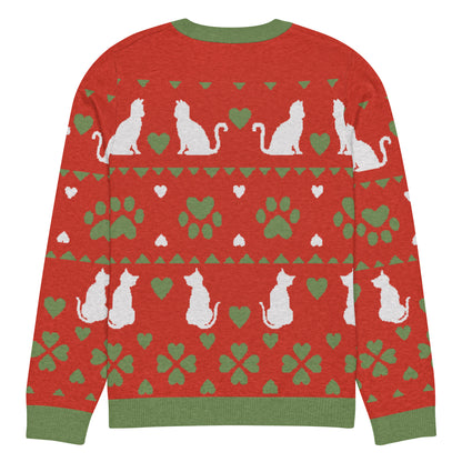 Christmas Cats Knitted Crewneck Sweater