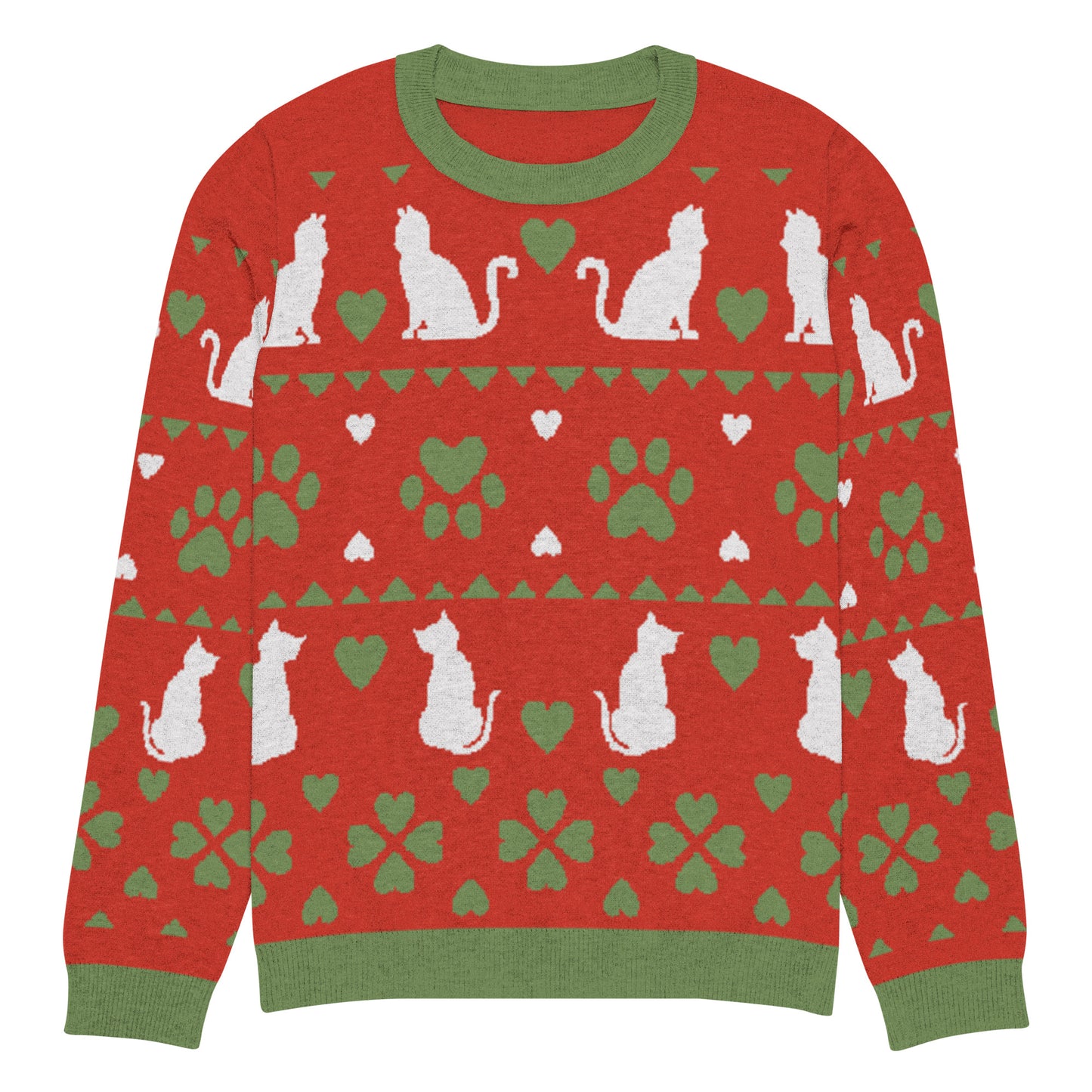 Christmas Cats Knitted Crewneck Sweater