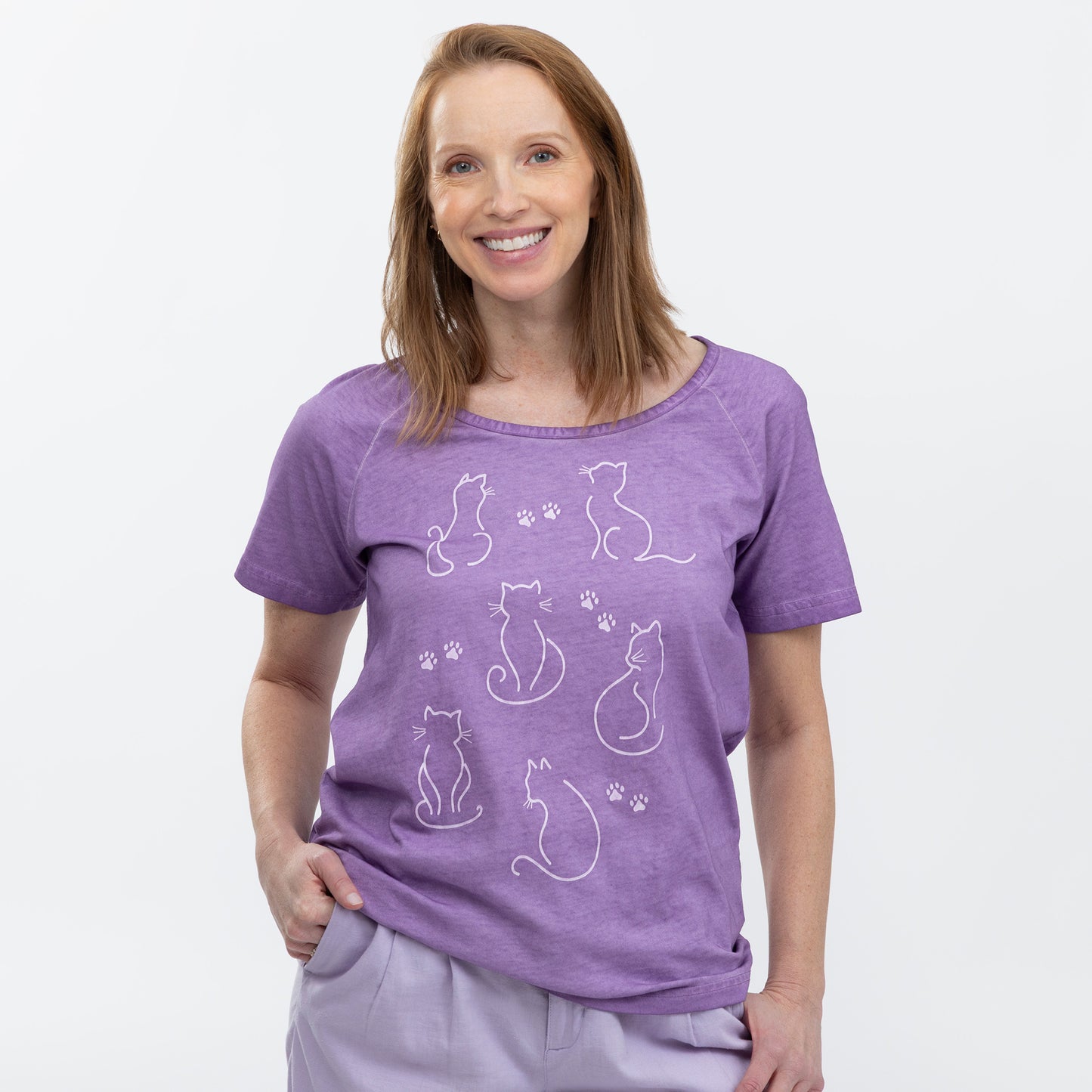 Pet Silhouette Acid Wash Tee