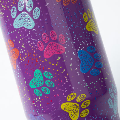 Paw Print Stainless Steel Tumbler with Flip Straw - 30 oz