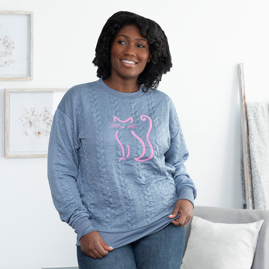 Pet Love Cable Jacquard Crewneck