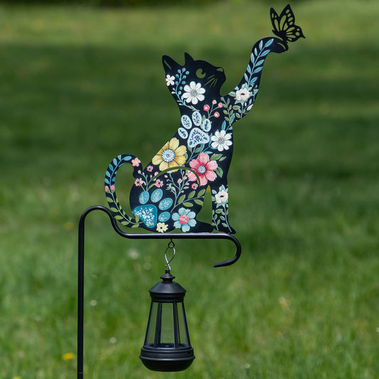 Floral Pet Silhouette Solar Light Garden Stake