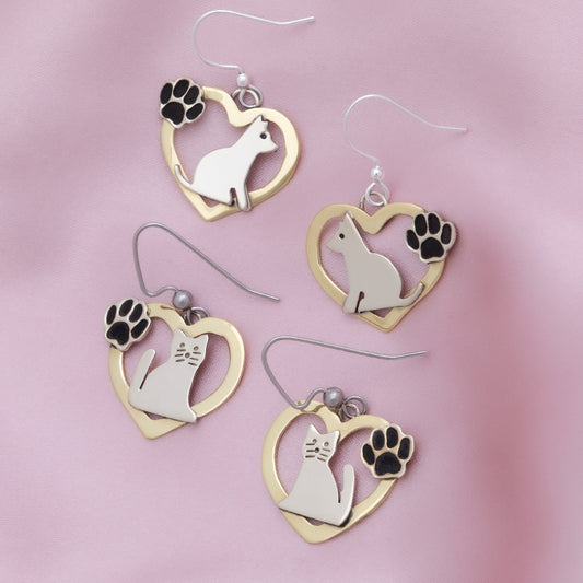 Paws & Pets Mixed Metal Fair Trade Dangle Earrings