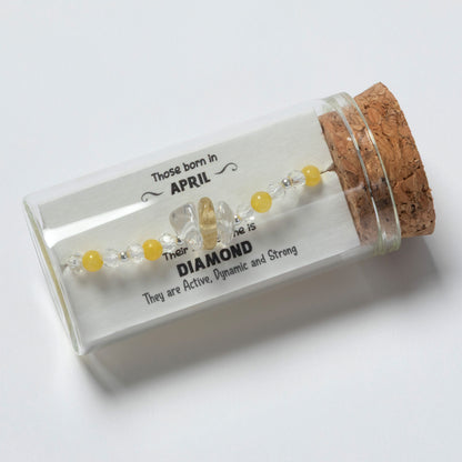 Message in a Bottle Birthstone Bracelet Gift