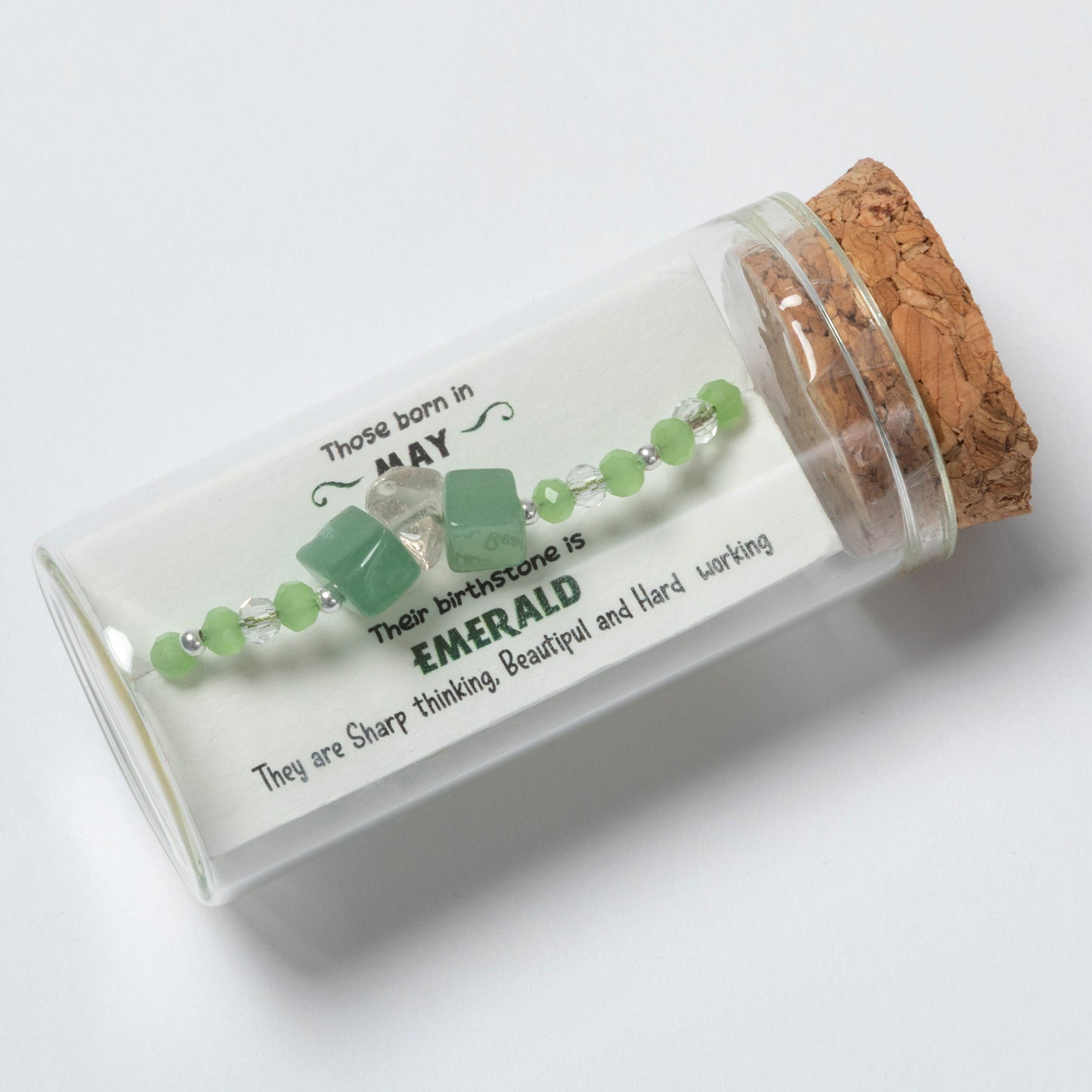 Message in a Bottle Birthstone Bracelet Gift