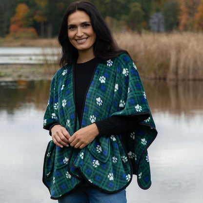 Super Cozy&trade; Paw Print Pocket Shawl