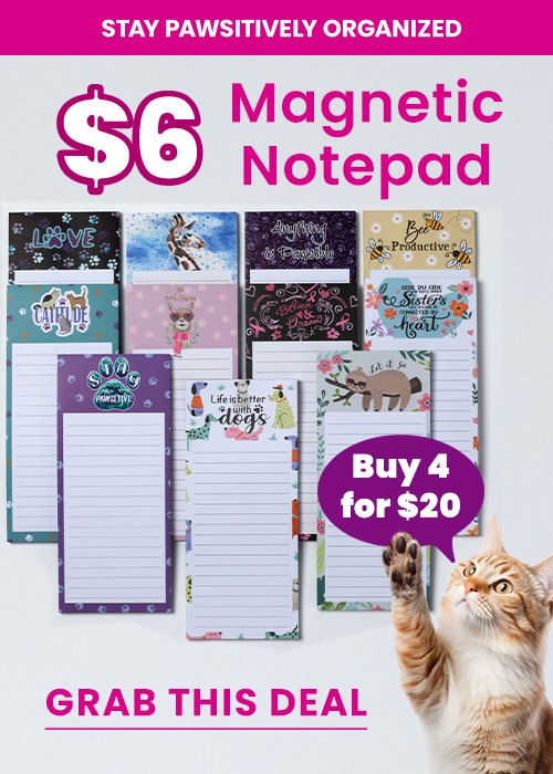 $6 Magnetic Notepad deal from The Animal Rescue Site and GreaterGood, featuring colorful animal-themed magnetic notepads with lined paper, playful designs, and multi-pack savings.