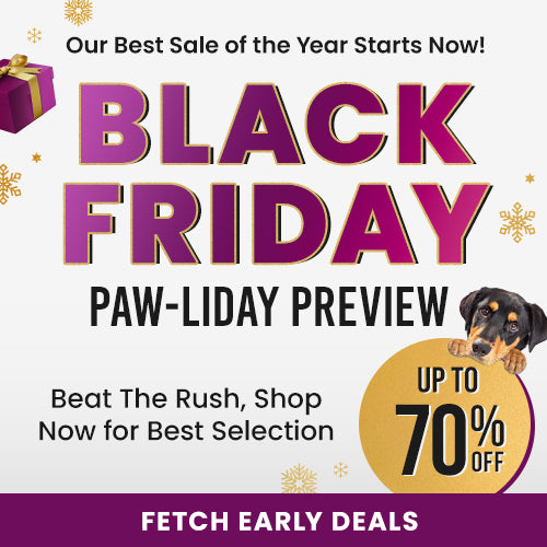 Black Friday Paw-liday Preview from The Animal Rescue Site and GreaterGood featuring festive dog and gift graphics. Proceeds help support shelter pets and more.