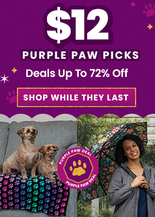 Explore the Purple Paw Picks featuring deals up to 72% off with select items priced at just $12! Shop while supplies last to support shelter pets and more through The Animal Rescue Site and GreaterGood.