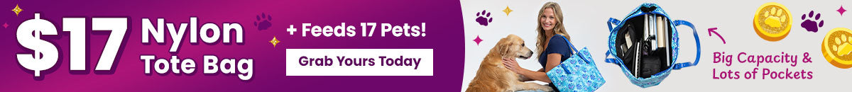 Grab the new Nylon Tote Bag for just $17! This Purple Paw Deal features a big capacity and plenty of pockets to keep you organized. Grab yours today to support shelter pets and more through The Animal Rescue Site and GreaterGood.