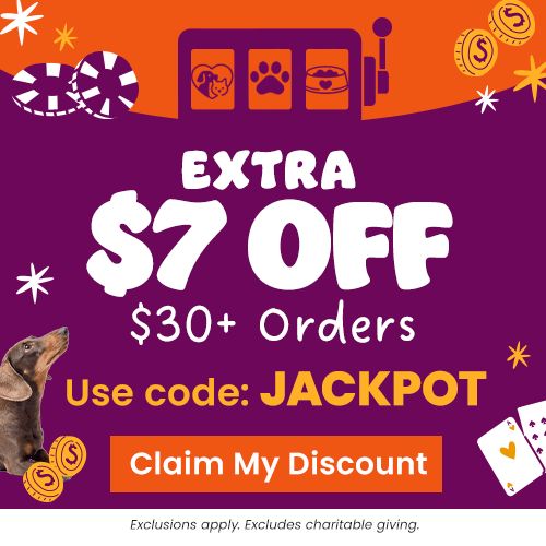 Get an extra $7 off on orders of $30 or more with code: JACKPOT. Exclusions apply, including charitable giving. Proceeds help support shelter pets and more through The Animal Rescue Site and GreaterGood.