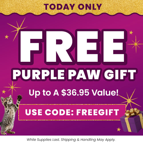Get a Free Purple Paw Gift up to a $36.95 value today only using code FREEGIFT while supplies last; shipping and handling may apply. Shop now to claim your gift while supporting shelter pets and more through The Animal Rescue Site and GreaterGood.