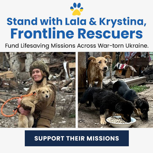 Support the Stand with Lala & Krystina, Frontline Rescuers campaign by The Animal Rescue Site and GreaterGood. Fund lifesaving missions and help animals across war-torn Ukraine.