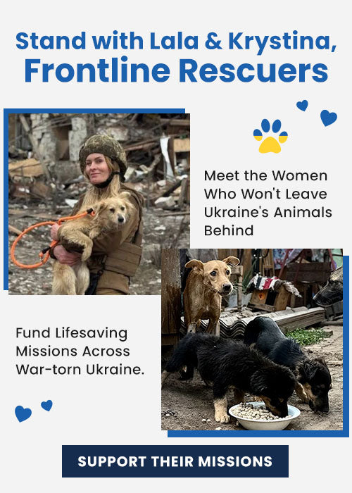 Support the Stand with Lala & Krystina, Frontline Rescuers campaign by The Animal Rescue Site and GreaterGood. Fund lifesaving missions and help animals across war-torn Ukraine.