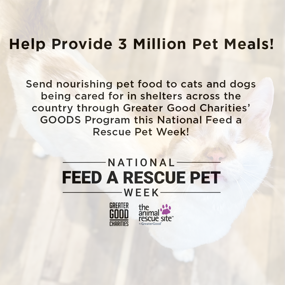 National Feed a Rescue Pet Week - Provide 3 Million Meals for Pets in Need