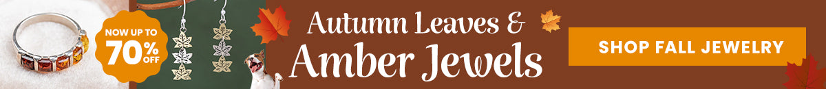 Shop the Autumn Leaves & Amber Jewels event for up to 70% off fall jewelry, featuring warm amber tones and seasonal styles. Every purchase helps support shelter pets and more through The Animal Rescue Site and GreaterGood.
