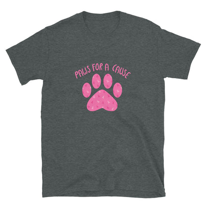 Paws For A Cause Pink Ribbon Paw Print T-Shirt