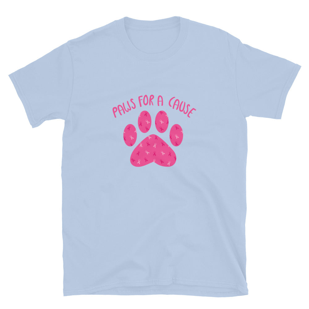 Paws For A Cause Pink Ribbon Paw Print T-Shirt