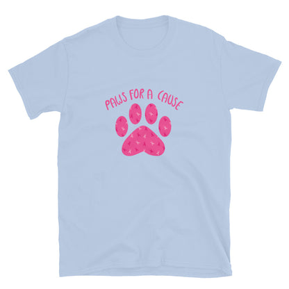 Paws For A Cause Pink Ribbon Paw Print T-Shirt