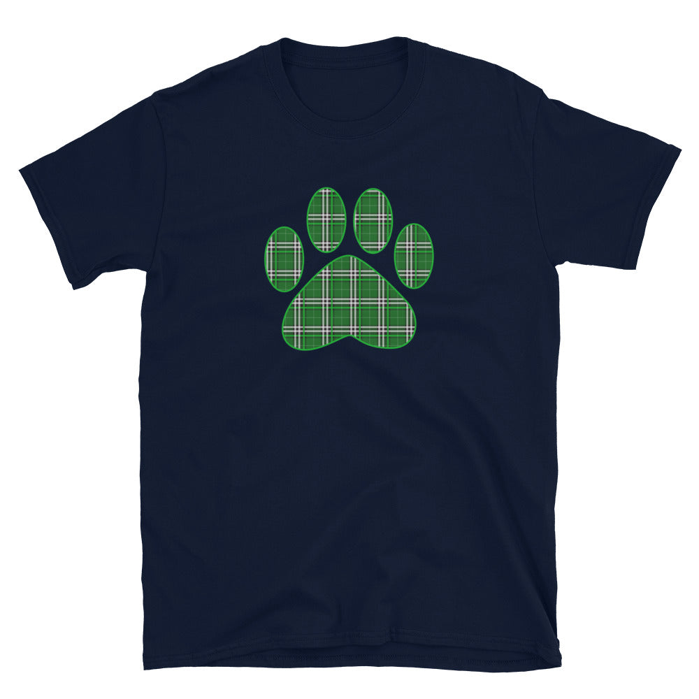 St. Patty's Paw Print Plaid T-Shirt