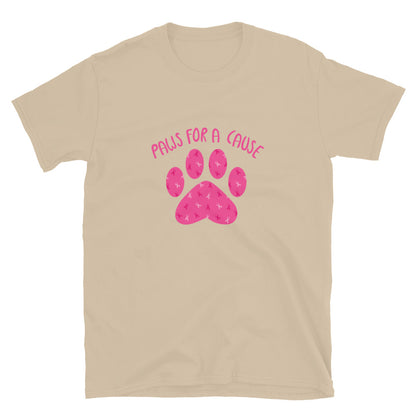 Paws For A Cause Pink Ribbon Paw Print T-Shirt