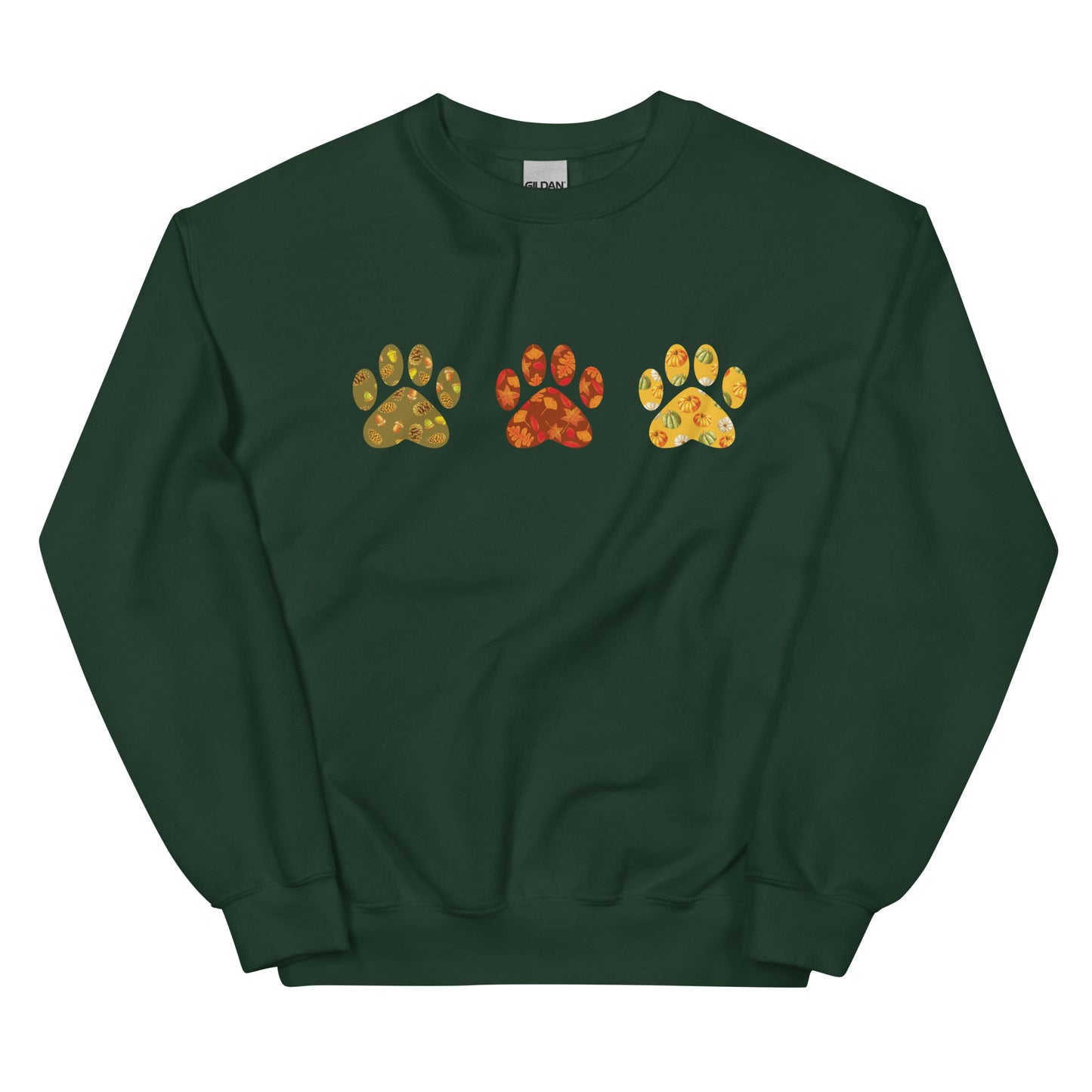 Festive Fall Paw Prints Crewneck Sweatshirt