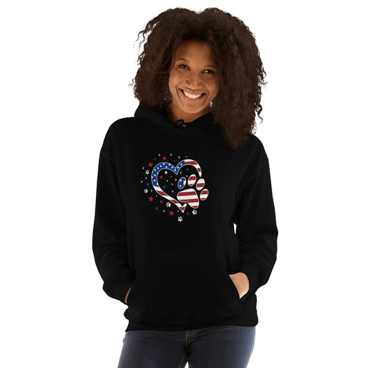 Star Spangled Paw Print Love Hoodie