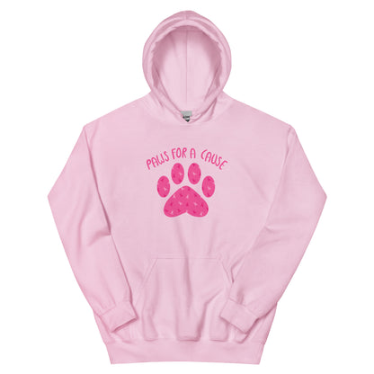 Paws For A Cause Pink Ribbon Paw Print Hoodie