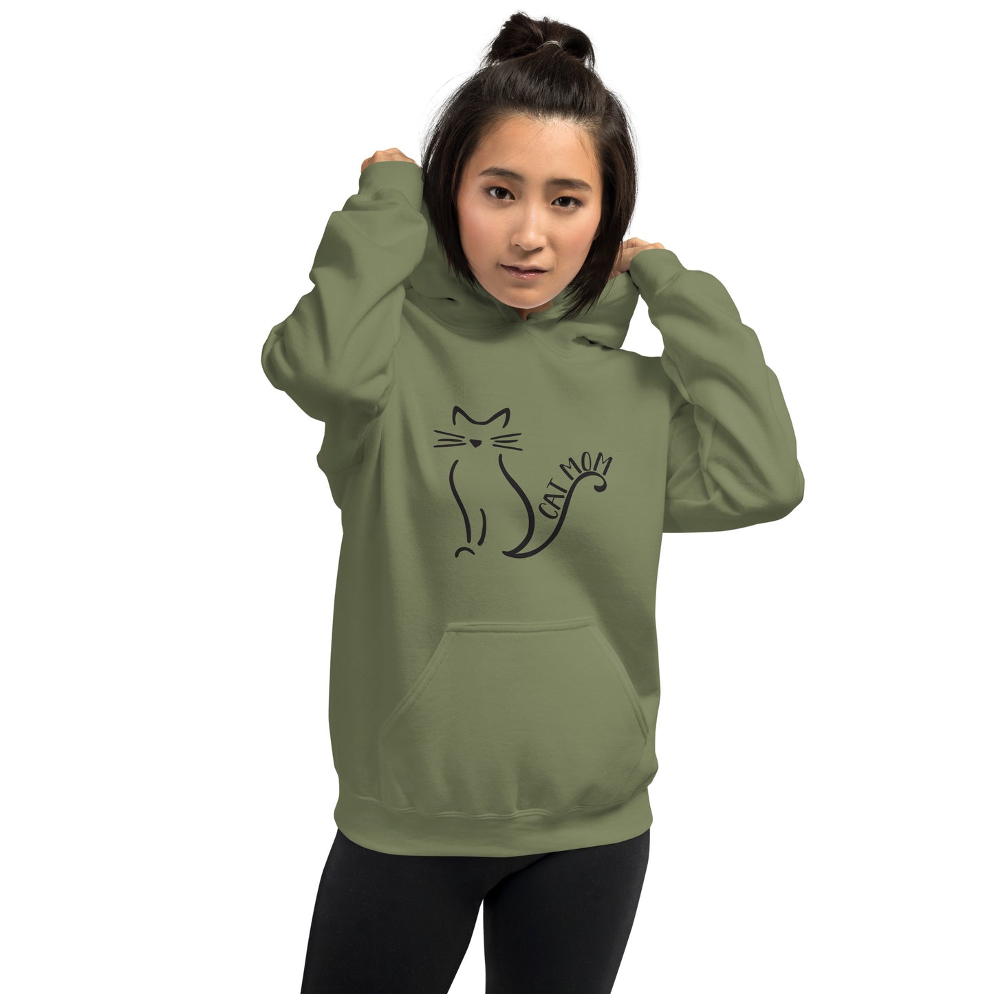 Cat Mom Outlined Hoodie