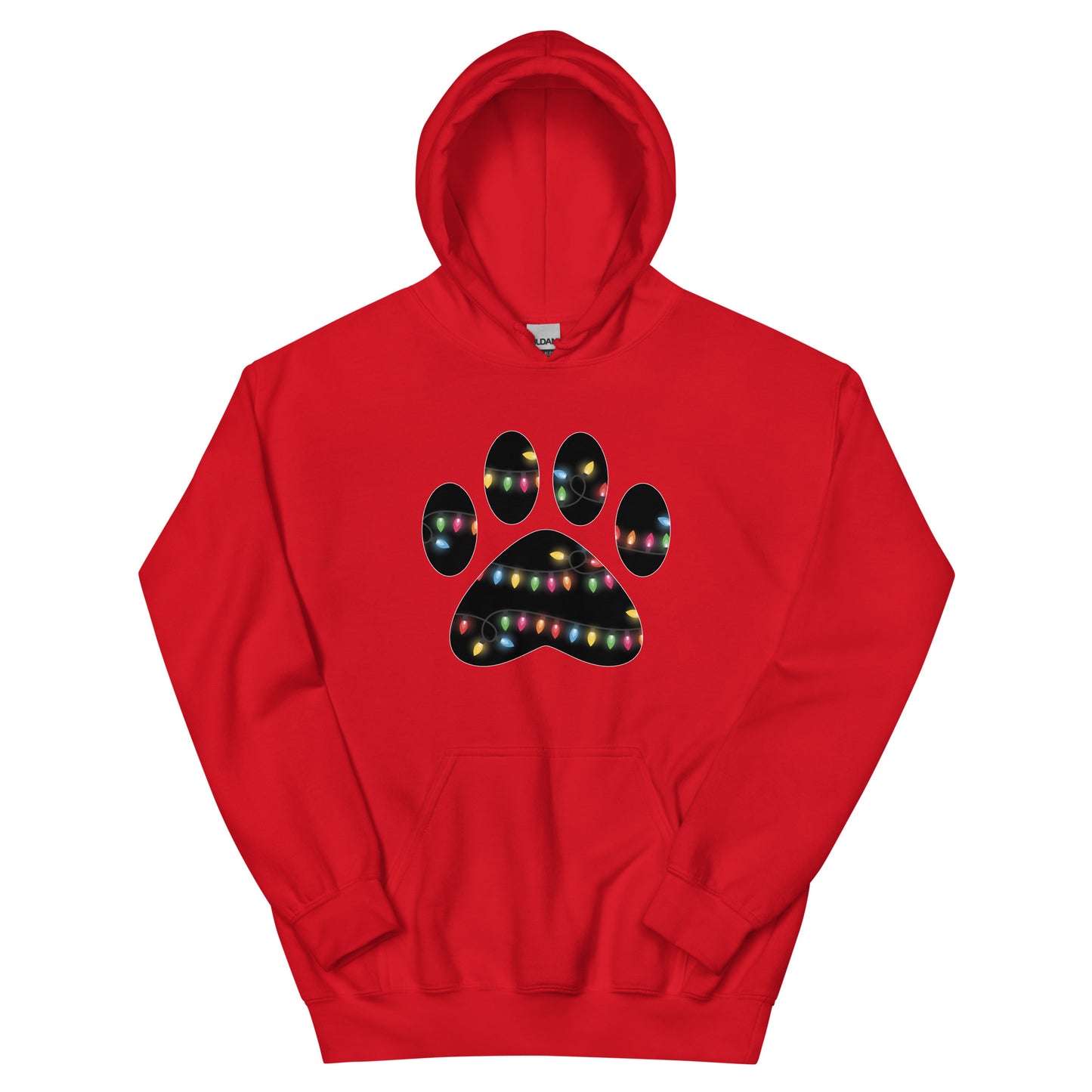 Christmas Lights Paw Print Hoodie