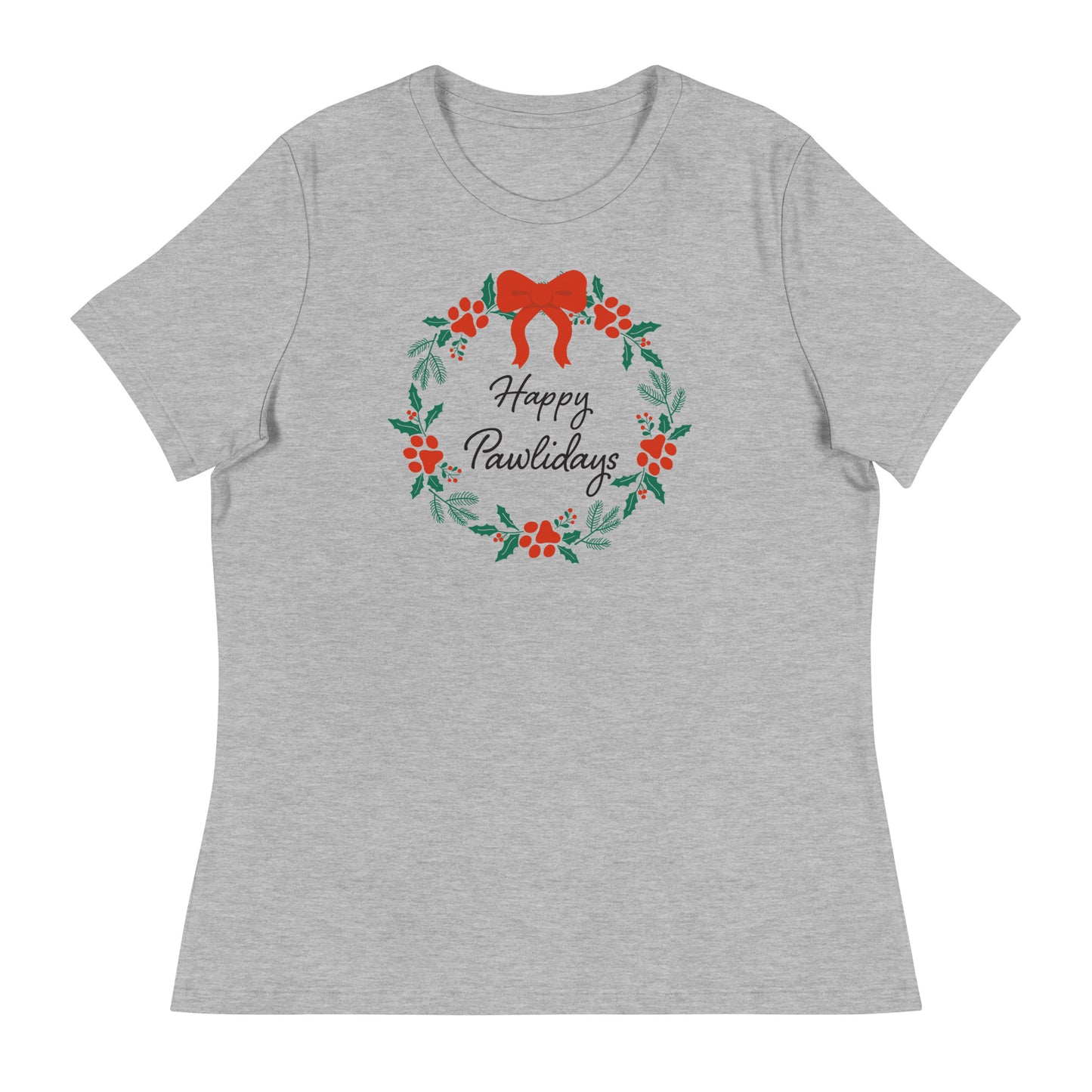 Happy Pawlidays Wreath Women's Relaxed T-Shirt
